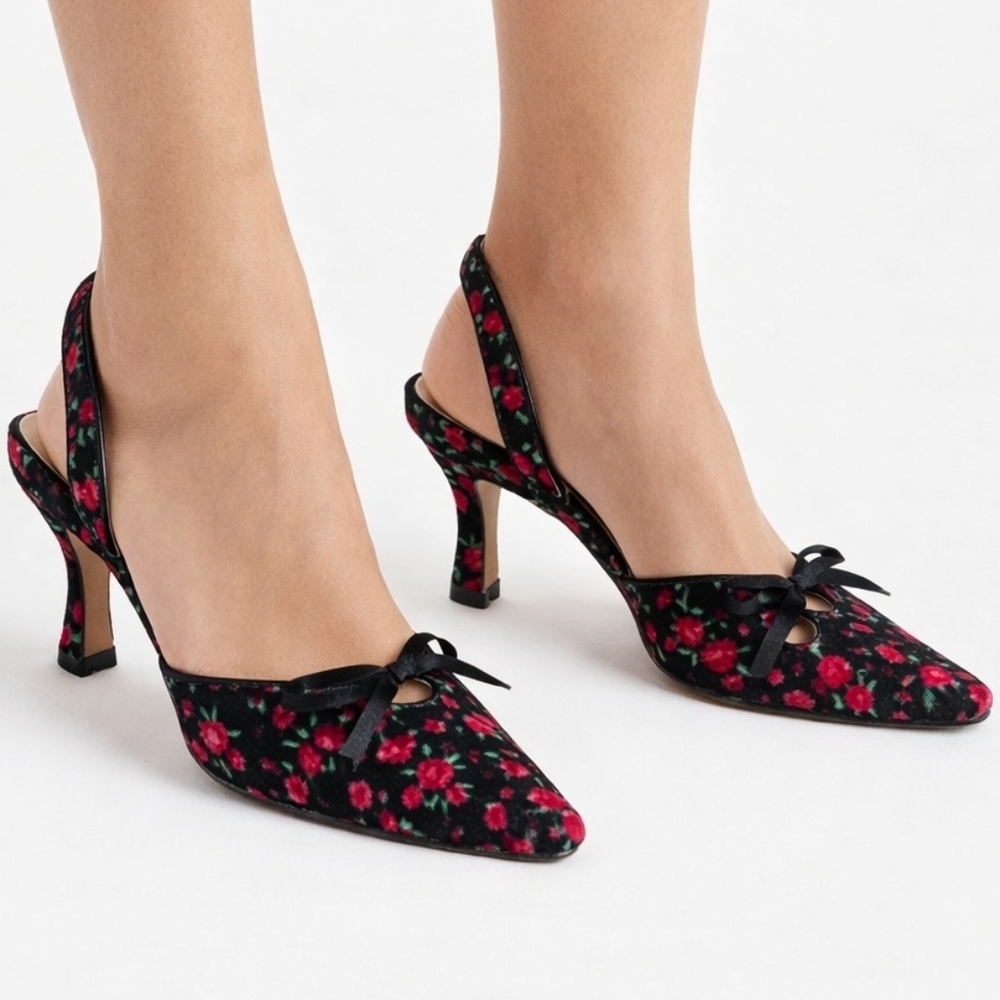 For Love & Lemons Lyana Heel 8.5 / 39 coquette pumps NWT - Picture 3 of 11